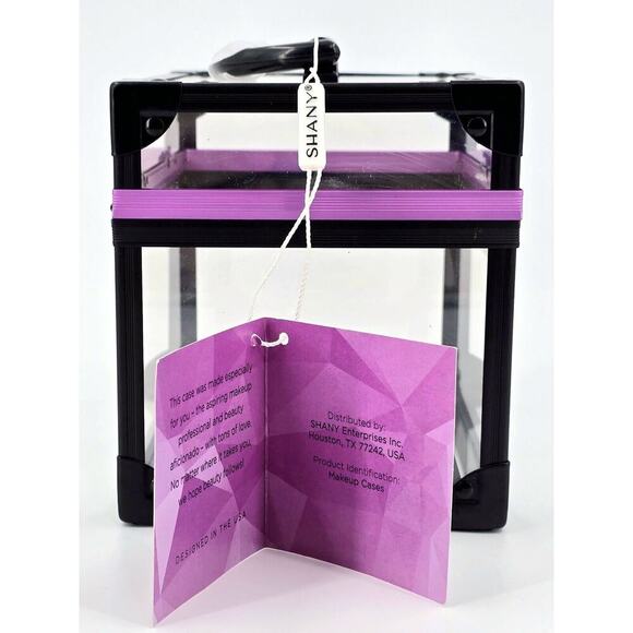 SHANY Cosmetics Case with Secure Closure Clear Black Purple Travel - Picture 6 of 11